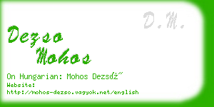 dezso mohos business card